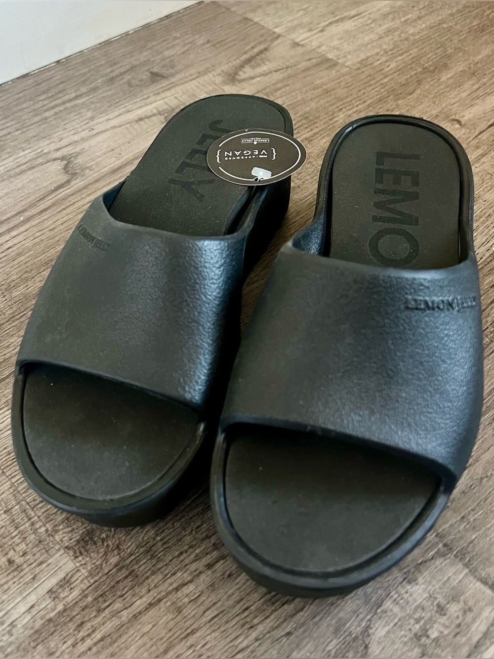Never Worn Lemon Jelly Women’s Sunny Black Slide Sandals